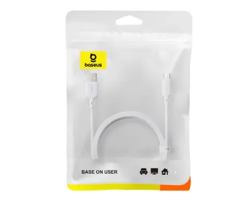 USB кабель Baseus Silky Series USB to Type-C 3A 1m White P10377703213-02 mag-6932172692605152052