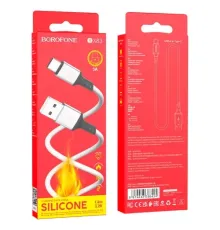 Кабель BOROFONE BX83 Famous silicone charging for Type-C 3A/1m білий дефект пакування mag-2000001658680146185