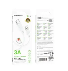 Кабель BOROFONE BX115 Lotto silicone for Type-C 3A/1m білий mag-6941991119675144203