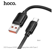 Кабель HOCO X115 Surpass 100W fast charging data cable Type-C 1m black mag-6942007651974152316