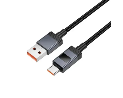 Кабель HOCO X118 Generous 5A charging data cable with display Type-C black mag-6942007655088146166