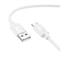 Кабель HOCO X122 Benefit silicone charging data cable Type-C 3A/1m. White mag-6942007662239153872