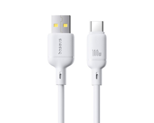USB кабель Baseus Silky Series USB to Type-C 100W 1m White P10377703213-00 mag-6932172668884142583