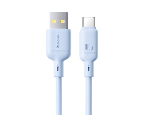 USB кабель Baseus Silky Series USB to Type-C 100W 1m Blue P10377703313-00 mag-6932172668914107254