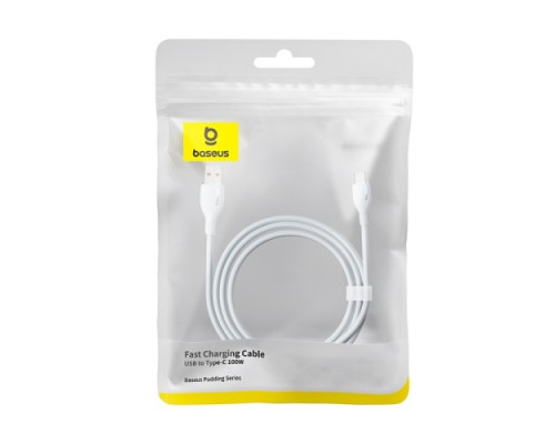 USB кабель Baseus Pudding Series Fast Charging Cable USB to Type-C 100W 1.2m White P10355703221-00 mag-6932172634056142737