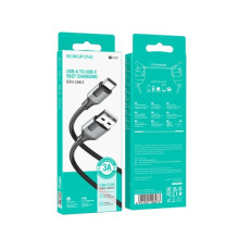 Кабель BOROFONE BX101 Creator charging data cable Type-C 3A/1m чорний mag-6941991108273137609