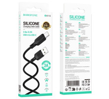 Кабель BOROFONE BX113 Lenny Silicone for Type-C 3A/2m чорний mag-6941991115509137624