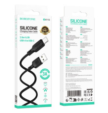 Кабель BOROFONE BX113 Lenny Silicone for Type-C 3A/2m чорний mag-6941991115509137624