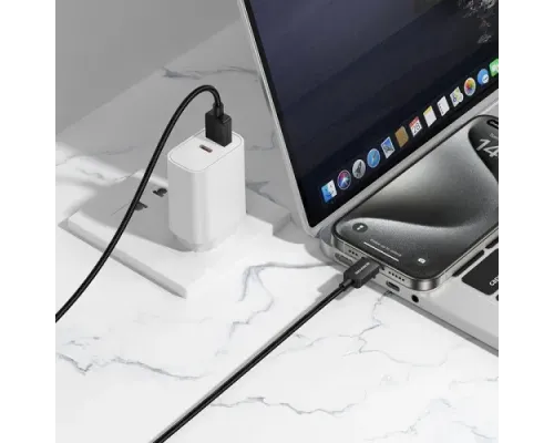 Кабель BOROFONE BX120 Placer charging data cable Type-C 3.0A/1m чорний mag-6941991122125146053