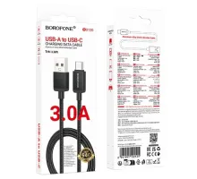 Кабель BOROFONE BX120 Placer charging data cable Type-C 3.0A/1m чорний mag-6941991122125146053