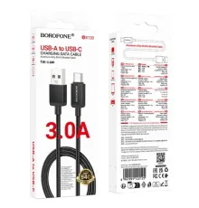 Кабель BOROFONE BX120 Placer charging data cable Type-C 3.0A/1m чорний mag-6941991122125146053