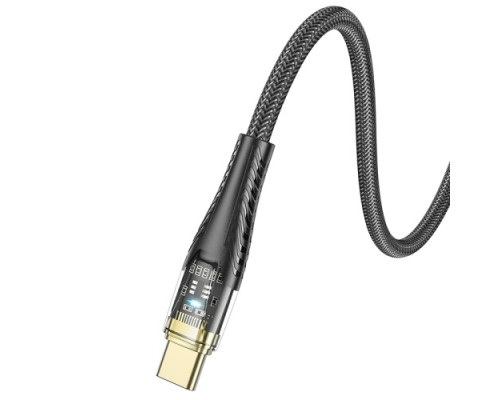 Кабель HOCO U121 Gold standard Transparent Discovery Edition charging data cable Type-C 1m. Black mag-6942007606974139412