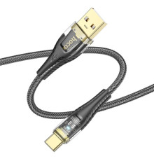 Кабель HOCO U121 Gold standard Transparent Discovery Edition charging data cable Type-C 1m. Black mag-6942007606974139412