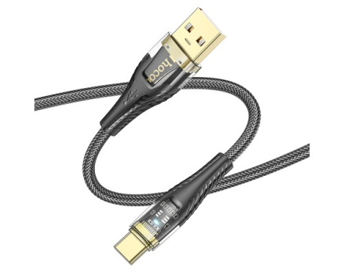 Кабель HOCO U121 Gold standard Transparent Discovery Edition charging data cable Type-C 1m. Black mag-6942007606974139412