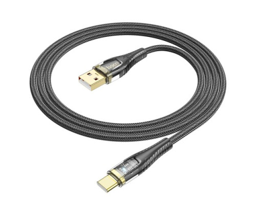 Кабель HOCO U121 Gold standard Transparent Discovery Edition charging data cable Type-C 1m. Black mag-6942007606974139412
