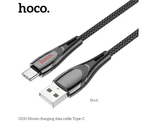 Кабель HOCO U133 Monte charging data cable Type-C 1,2 m. Black mag-6942007618298146723