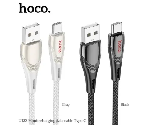 Кабель HOCO U133 Monte charging data cable Type-C 1,2 m. Black mag-6942007618298146723