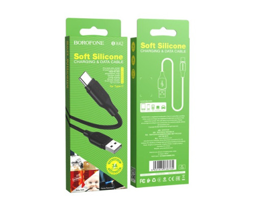 Кабель BOROFONE BX42 Encore silicone for Type-C 3A/1m чорний mag-6931474736765137587