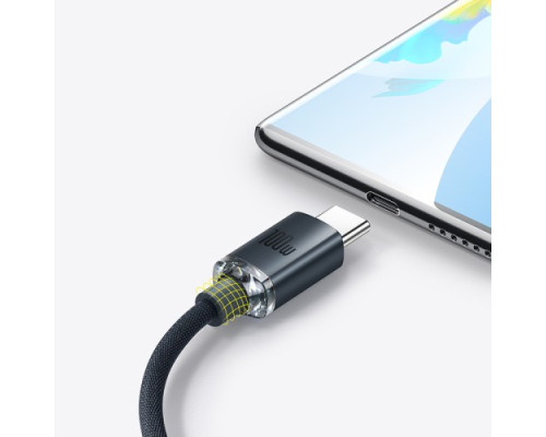 USB кабель Baseus Crystal Shine Series Fast Charging Data USB to Type-C 100W 1.2m Black CAJY000401 mag-6932172602802140541