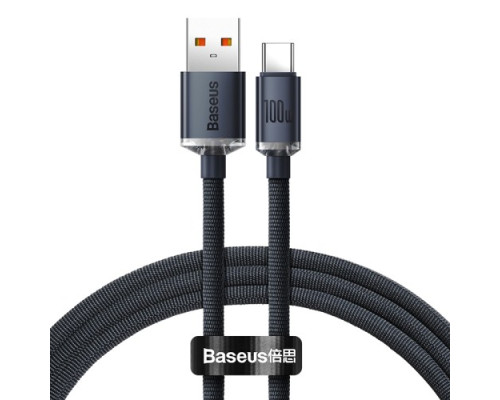 USB кабель Baseus Crystal Shine Series Fast Charging Data USB to Type-C 100W 1.2m Black CAJY000401 mag-6932172602802140541