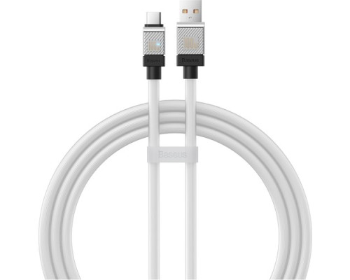 USB кабель Baseus CoolPlay Series Fast Charging Cable USB to Type-C 100W 1m White CAKW000602 mag-6932172626815130544