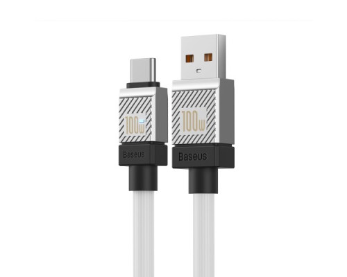 USB кабель Baseus CoolPlay Series Fast Charging Cable USB to Type-C 100W 1m White CAKW000602 mag-6932172626815130544