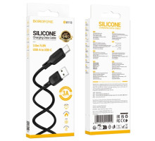 Кабель BOROFONE BX113 Lenny Silicone for Type-C 3A/3m чорний mag-6941991115554137625