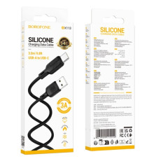 Кабель BOROFONE BX113 Lenny Silicone for Type-C 3A/3m чорний mag-6941991115554137625