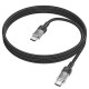 Кабель HOCO U129 Spirit transparent charging data cable Type-C 1,2m. Black mag-6942007612449139413