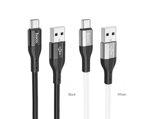 Кабель HOCO X72 Creator silicone charging data cable for Type-C 2.4A/1m. Black mag-6931474761798139630