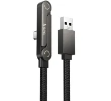 Кабель HOCO U150 Exquisite bracket charging data cable Type-C Black mag-6942007673518153130