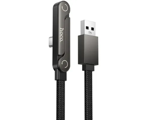 Кабель HOCO U150 Exquisite bracket charging data cable Type-C Black mag-6942007673518153130