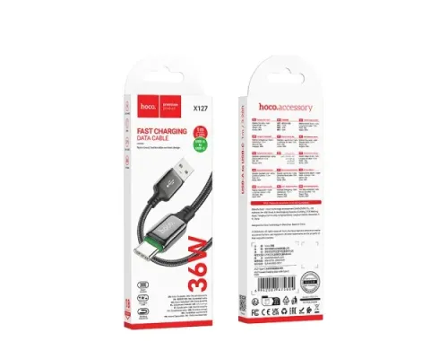 Кабель HOCO X127 Exceed charging data cable Type-C Black mag-6942007675604153966