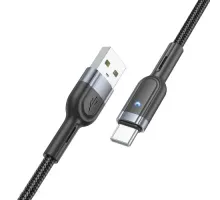 Кабель HOCO U117 Grand intelligent power-off charging data cable Type-C Black mag-6942007601504153089