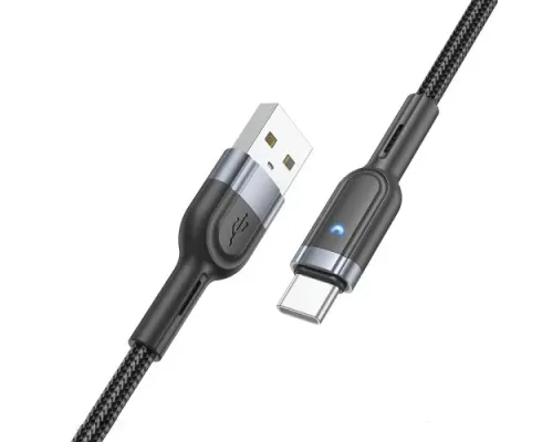 Кабель HOCO U117 Grand intelligent power-off charging data cable Type-C Black mag-6942007601504153089