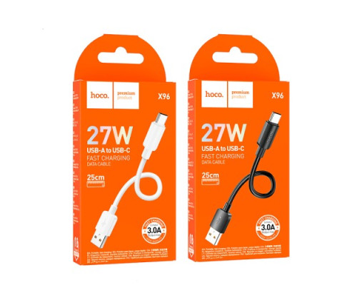 Кабель HOCO X96 Hyper 27W charging data cable Type-C(L=0.25M) Black mag-6942007609401134920