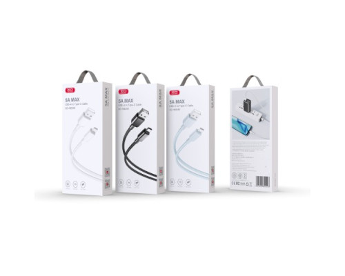 Кабель XO NB249 5A PVC Shiny Colorful Type-C 5A/1M Чорний mag-6920680844586136198