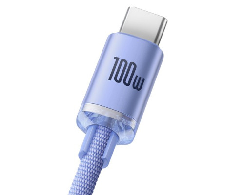 USB кабель Baseus Crystal Shine Series Fast Charging Data USB to Type-C 100W 1.2m Purple CAJY000405 mag-6932172602826135430