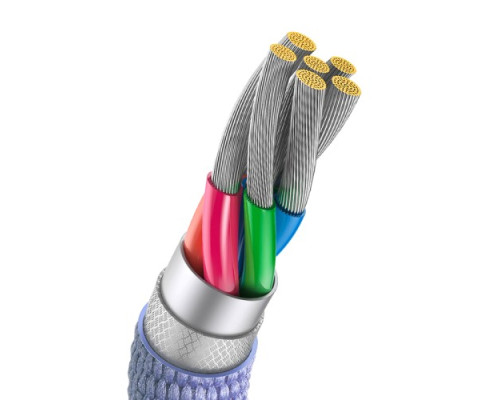 USB кабель Baseus Crystal Shine Series Fast Charging Data USB to Type-C 100W 1.2m Purple CAJY000405 mag-6932172602826135430