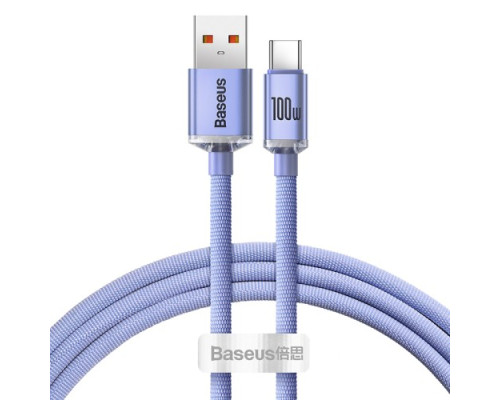 USB кабель Baseus Crystal Shine Series Fast Charging Data USB to Type-C 100W 1.2m Purple CAJY000405 mag-6932172602826135430