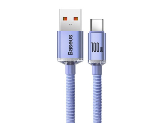 USB кабель Baseus Crystal Shine Series Fast Charging Data USB to Type-C 100W 1.2m Purple CAJY000405 mag-6932172602826135430