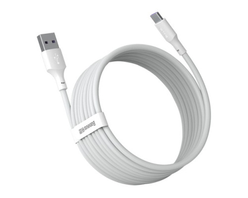 USB кабель Baseus Simple Wisdom Data Cable Kit USB to Type-C 5A (2PCS/Set) 1.5m White TZCATZJ-02 mag-695315623030956014