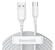 USB кабель Baseus Simple Wisdom Data Cable Kit USB to Type-C 5A (2PCS/Set) 1.5m White TZCATZJ-02 mag-695315623030956014