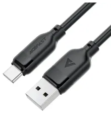 USB кабель ACEFAST C16-04 USB to Type-C TPE charging data cable 3A 1,2m Black mag-6974316283812153290