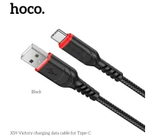 Кабель HOCO X59 Victory charging data for Type-C 3A/1m. Black mag-6931474744920143975
