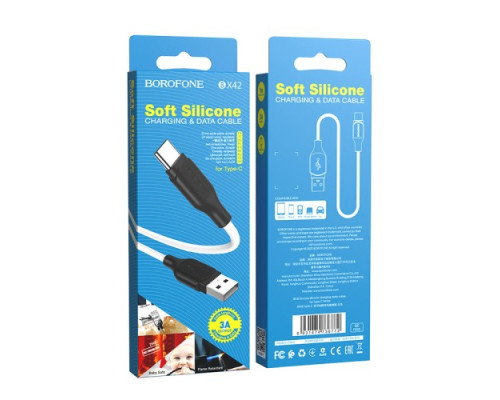 Кабель BOROFONE BX42 Encore silicone for Type-C 3A/1m білий mag-6931474736772139554