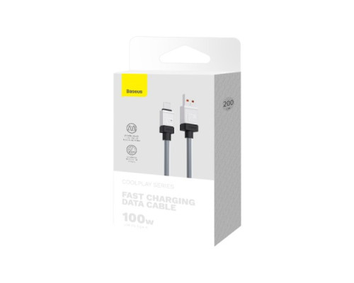 USB кабель Baseus CoolPlay Series Fast Charging Cable USB to Type-C 100W 2m Black CAKW000701 mag-693217262684655975