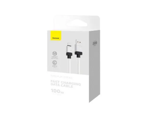 USB кабель Baseus CoolPlay Series Fast Charging Cable USB to Type-C 100W 2m White CAKW000702 mag-6932172626853147469