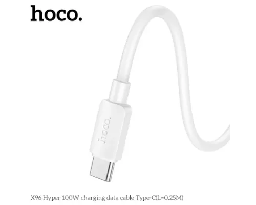 Кабель HOCO X96 Hyper 100W charging data cable Type-C(L=0.25M) White mag-6942007609432154185