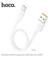 Кабель HOCO X96 Hyper 100W charging data cable Type-C(L=0.25M) White mag-6942007609432154185